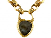 Gold Regency Bracelet with A Garnet Set Padlock
