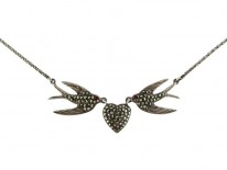 Marcasite & Silver Swallow Necklace