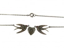 Marcasite & Silver Swallow Necklace