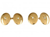 18ct Gold Diamond Set Victorian Cufflinks