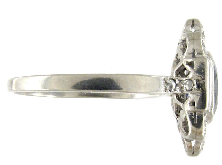 Sapphire & Diamond Art Deco Ring
