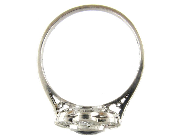 Sapphire & Diamond Art Deco Ring
