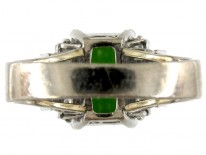 Green Tourmaline & Diamond Retro Ring