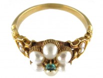 Regency Natural Pearl & Emerald Ring