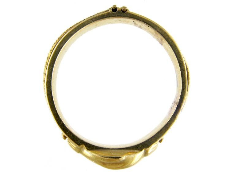 Georgian 18ct Gold Clasped Fede Hands Opening Ring