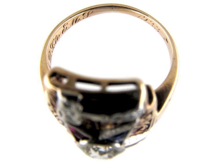 Gold Masonic Gemstone Ring