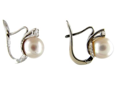 Pearl & Diamond Earrings