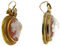 Victorian 15ct Gold Cameo Earrings