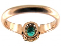 Emerald Diamond Cluster Ring