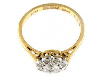 Edwardian Platinum & 18ct Gold Diamond Cluster Ring