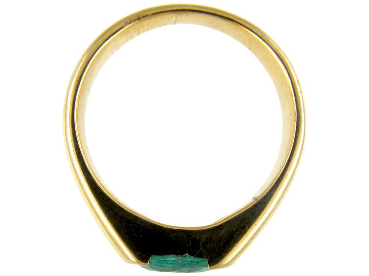Gold Band Ring Set with An Emerald