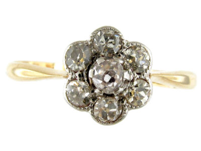 Raised Diamond Cluster Ring