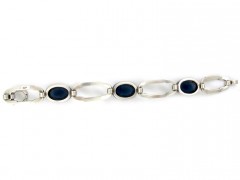 Silver Blue & White Paste Art Deco Bracelet