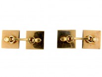 Art Deco Enamel Two Colour Gold Cufflinks