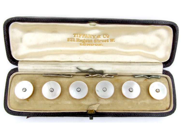 Tiffany & Co. 18ct Gold, Mother of Pearl & Diamond Buttons