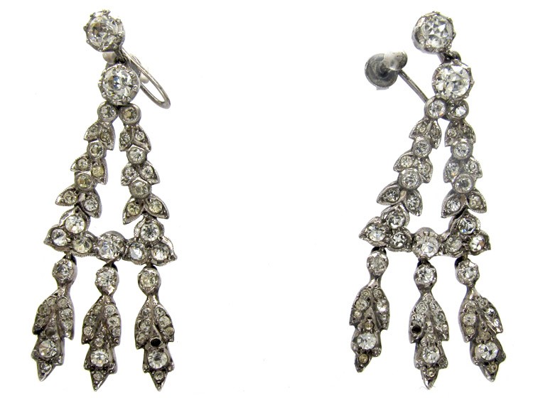 Silver & Paste Victorian Chandelier Earrings