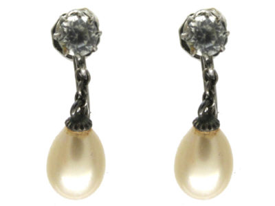 Paste & Faux Pearl Drop Earrings