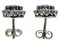 Ceylon Sapphire & Diamond Cluster Earrings