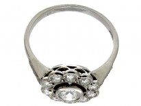 Diamond Open Cluster Art Deco Ring