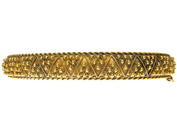 Victorian 15ct Gold Etruscan Bangle
