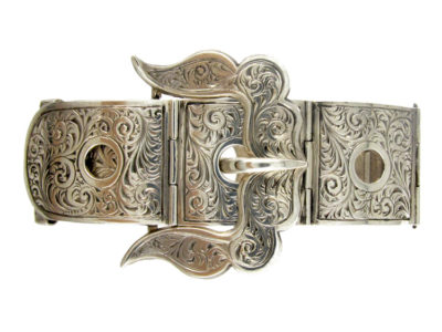 Articulated Victorian Silver Buckle Bangle