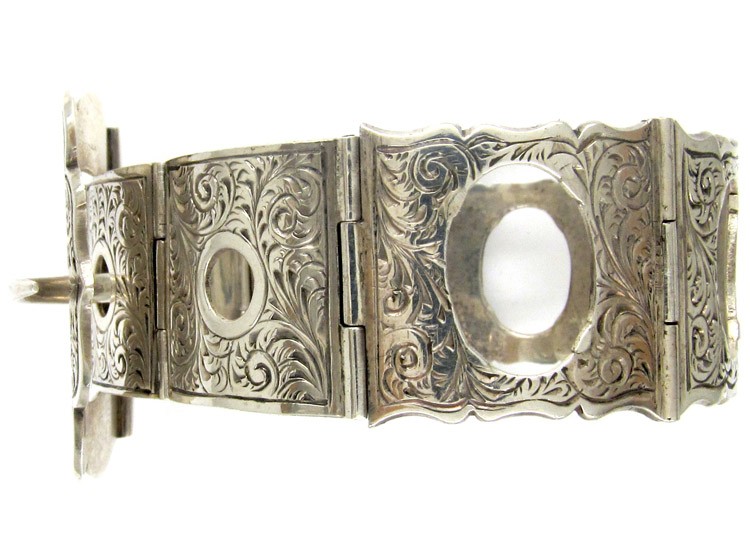 Articulated Victorian Silver Buckle Bangle