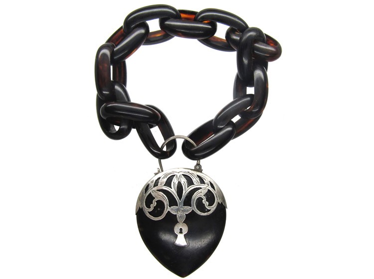 Victorian Tortoiseshell Padlock Bracelet