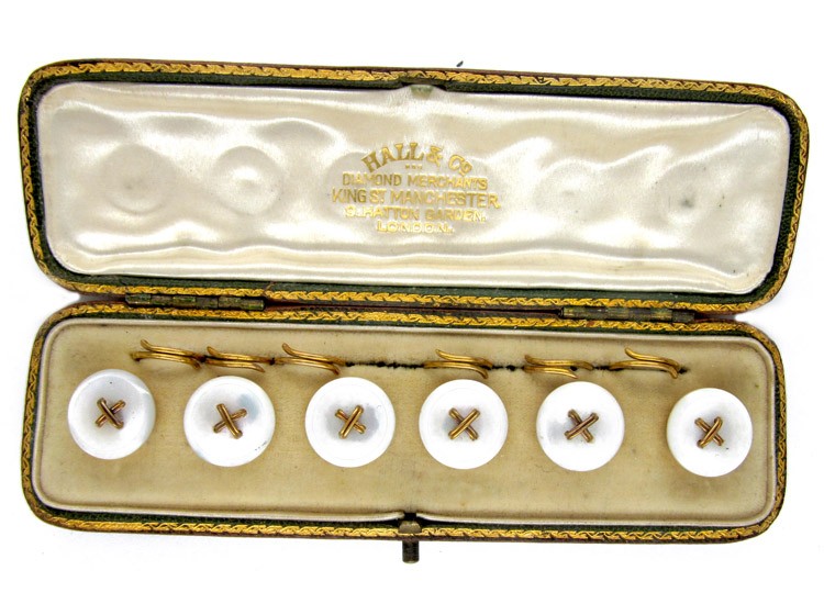 9ct Buttons in Original Case