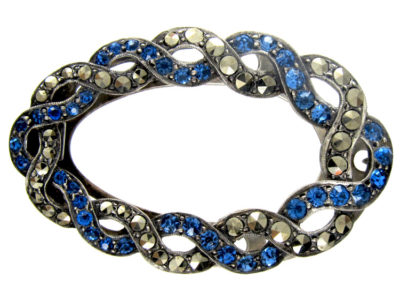 Art Deco Marcasite & Paste Large Clip
