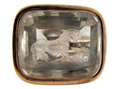 Regency Horse & Snake Carved Intaglio Citrine Seal