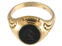 Victorian 18ct Gold & Bloodstone Horse Head Signet Ring