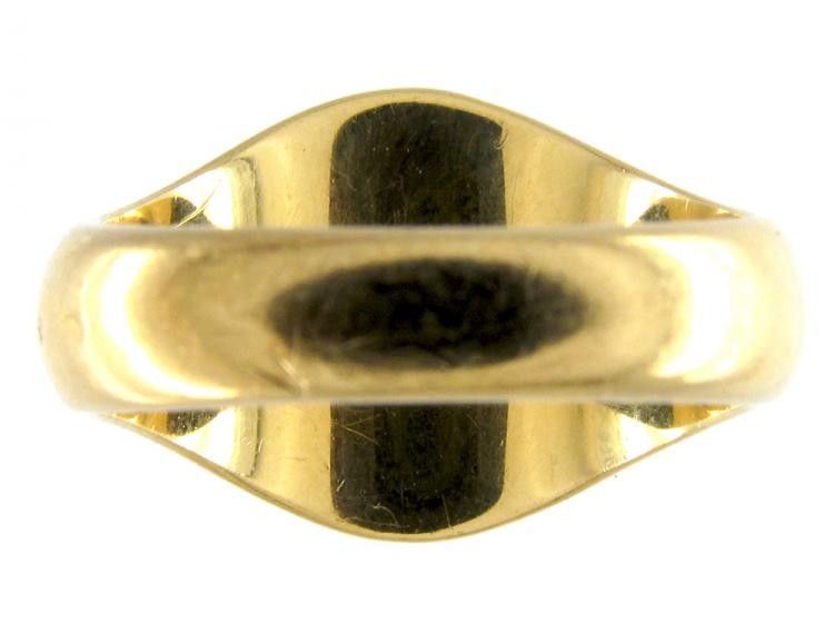 French 18ct Gold Double Crested Signet Ring