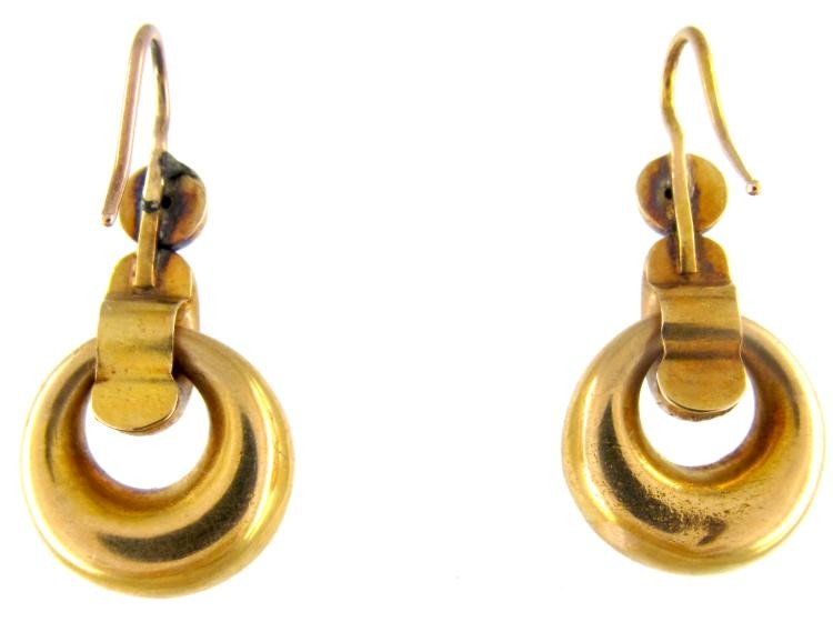 Victorian Gold Hoop Drop Earrings