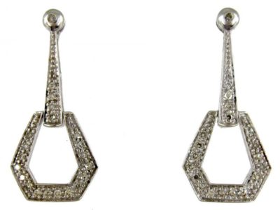Diamond Art Deco Style Drop Earrings