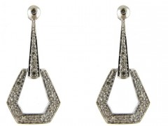 Diamond Art Deco Style Drop Earrings