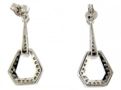 Diamond Art Deco Style Drop Earrings