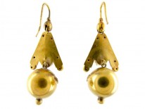 Victorian Garnet & Crystal 15ct Gold Drop Earrings