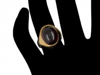 Garnet Cabochon 9ct Gold Ring