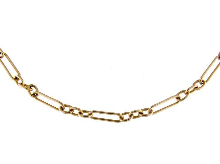 9ct Gold Edwardian Open Link Chain (871D) | The Antique Jewellery Company