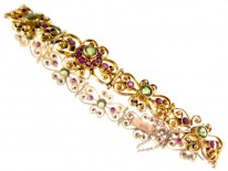 Peridot & Ruby 9ct Gold Edwardian Bracelet
