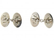 Asprey ASPREY Sterling Silver+Multi-Color Enamel~Double Hearts Cuff Links~English~w/Box 