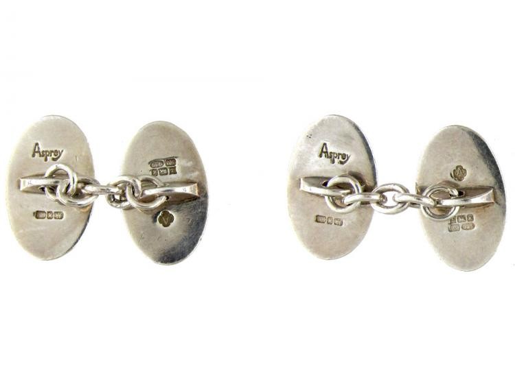 Silver & Enamel Cufflinks by Asprey