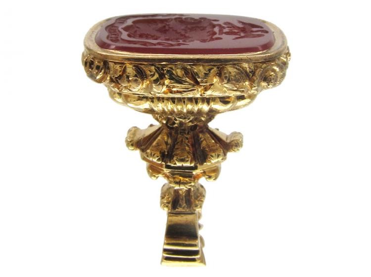 Regency 18ct Gold Seal with Carnelian Intaglio Base