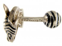 Tiffany & Co. Silver & Enamel Zebra Cufflinks