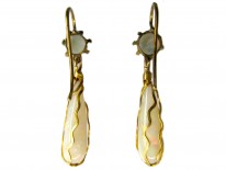 Art Nouveau Gold Opal Drop Earrings