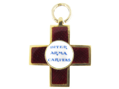 18ct Gold Enamel Cross Charm