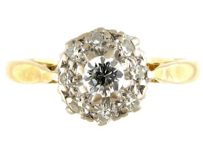 18ct & Platinum Diamond Cluster Ring