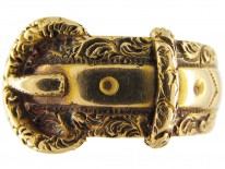 Victorian Engraved 18ct Gold Buckle Ring