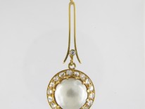 Edwardian Natural Pearl & Rose Diamond Pendant on Chain