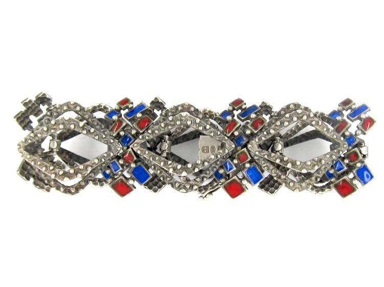 Italian 1960s Silver & Enamel Bracelet by 